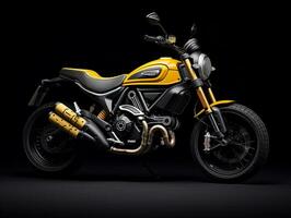 ducati scrambler utställning. generativ ai foto