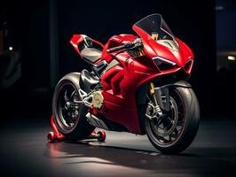 ducati panigale v4 utställning. generativ ai foto