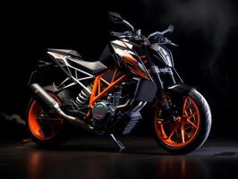 ktm 390 hertig utställning. generativ ai foto