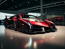 lamborghini veneno utställning. generativ ai foto