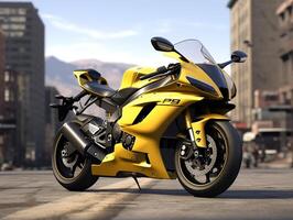 Yamaha yzf-r6 utställning. generativ ai foto