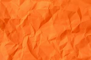 orange skrynkliga papper textur Begagnade för papper bakgrund textur i dekorativ konst arbete foto