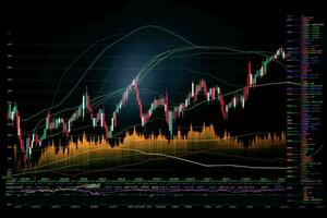 analytisk finansiell stock Diagram marknadsföra. generera ai foto