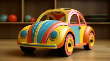 en lekfull och färgrik leksak bil design foto