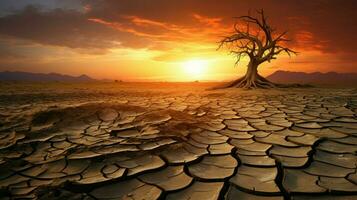 torr lera landskap bruten träd solnedgång säsong foto
