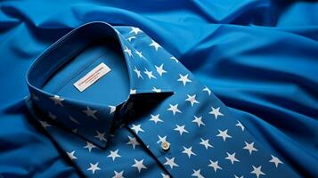 blå skjorta symboliserar amerikan patriotism och Framgång foto