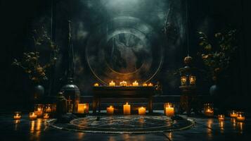 ljus brinnande på altare tänds mörk levande rum foto