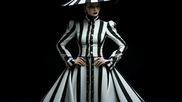 elegant svart och vit randig plagg design foto