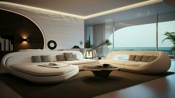elegant modern rum med mysigt soffa design foto