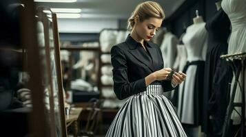 modern boutique ägare åtgärder klänning i svart foto
