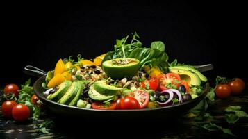 friskhet och friska äter i en gourmet vegetarian foto