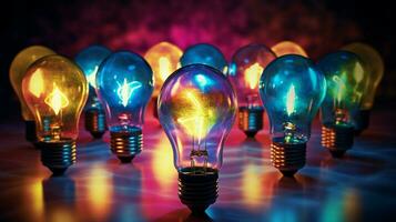 lysande ljus Glödlampa bränslen idéer av innovation foto