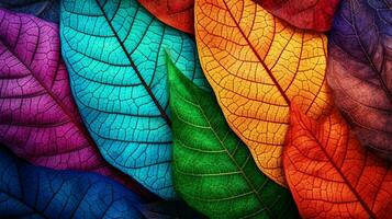 blad ven natur abstrakt mönster i vibrerande färger foto