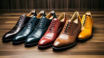 läder sko samling för män mode val foto