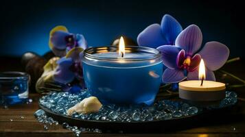 lyx aromaterapi spa behandling med doftande ljus foto