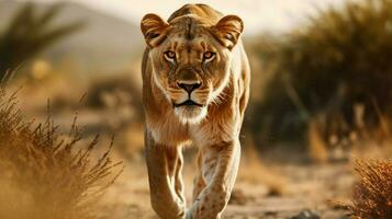 majestätisk inna gående i de afrikansk savann foto