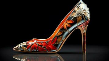modern kvinnor lyx hög häl skor utstrålar elegans foto