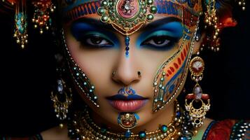 mång färgad Smycken firar indisk kultur skönhet foto
