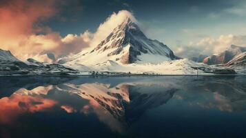 natur skönhet fångad lugn scen berg topp foto