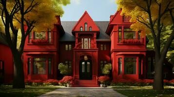 röd skönhet hus främre Fasad foto