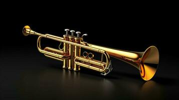 skinande mässing trumpet gyllene stil instrument foto