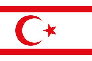 de officiell nuvarande flagga av turkiska republik av nordlig Cypern. stat flagga av nordlig Cypern. illustration. foto