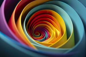 geometrisk spiral mönster i vibrerande och energisk färger. en professionell Färg gradering experimentera. ai generativ foto