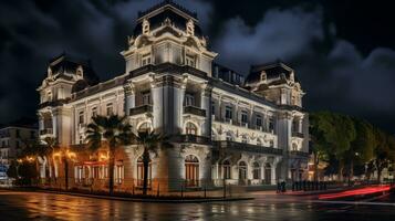 natt se av gran hotell manzana kempinski. generativ ai foto