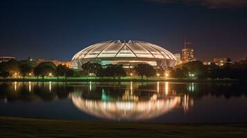 natt se av de adelaide oval. generativ ai foto