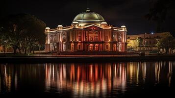 natt se av teatro amazonor. generativ ai foto