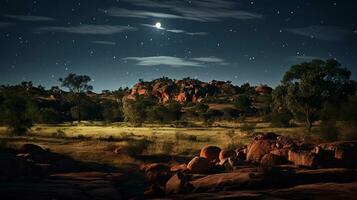 natt se av mapungubwe nationell parkera. generativ ai foto