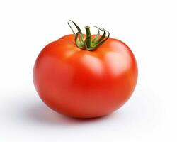 Foto av tomat isolerat på vit bakgrund. generativ ai