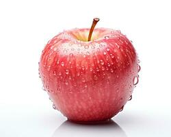 Foto av reste sig vatten äpple isolerat på vit bakgrund. generativ ai