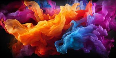 abstrakt färgrik grafisk rörelse på bakgrund, kreativ vågor av lutning Färg rök och flytande, ai generativ foto