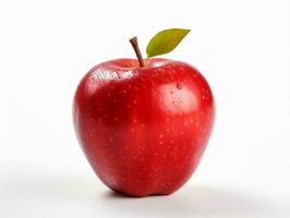 färsk röd äpple frukt på vit bakgrund ai generativ foto