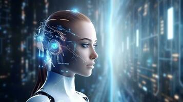 framtida artificiell intelligens robot ai generera foto