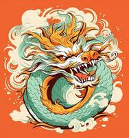 zodiaken tecken, år av de drake. kinesisk dragon.historia och kultur. asiatisk konst. gammal Kina. ai generativ foto