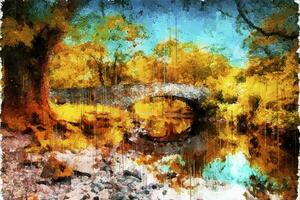 abstrakt impressionism natur digital målning foto