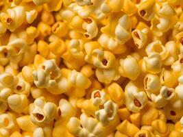 bakgrund av gul ost popcorn textur foto