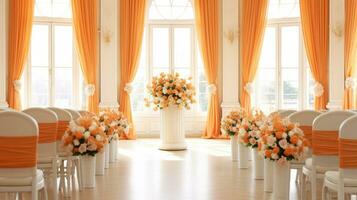 rustik orange bröllop bakgrund, generativ ai foto