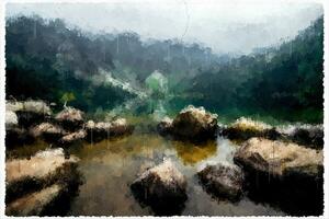abstrakt impressionism natur landskap digital målning foto