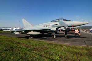 tysk luft tvinga luftwaffe eurofighter tyfon 3080 kämpe jet flygplan statisk visa på siaf slovakiska internationell luft fest 2019 foto