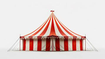 cirkus tält, karneval tält isolerat på vit bakgrund. generativ ai foto
