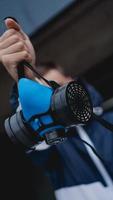 skydd andningsskydd halvmask för giftig gas foto