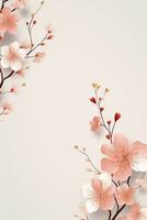 blommig elegant inbjudan kort med vattenfärg blommor, för bröllop eller Övrig evenemang. ai genererad foto