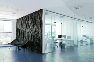 modern kontor interiör med sten funktion foto