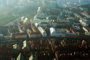 panorama av Warszawa foto