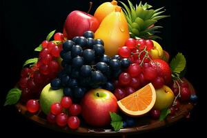 en skön och detaljerad illustration av en härlig frukt klunga ai genererad foto