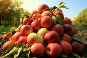 naturer frikostighet en träd den där utbyten en mängd av frukt olika sorter ai genererad foto