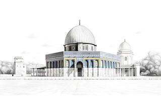 al Aqsa moské illustration på vit bakgrund foto